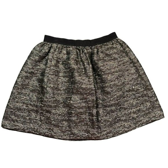 Aritzia Wilfred‎ Black Gold Shimmer Short Skirt Womens 8 - Picture 1 of 4